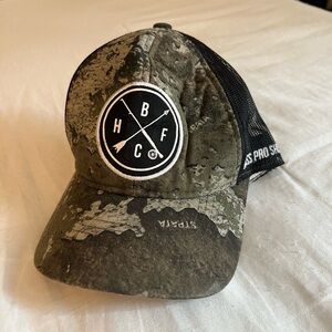 Bass Pro Shops Camouflage Hat with Black and White Logo